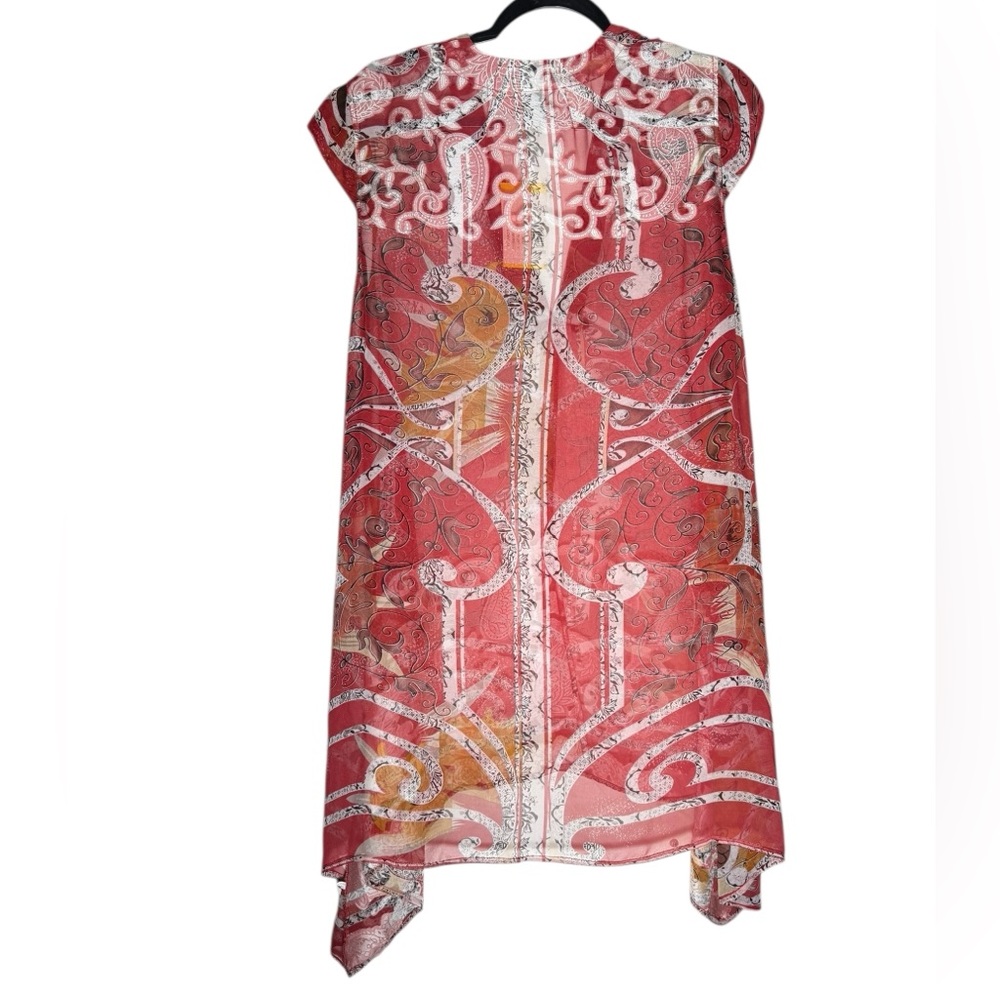 Citron Santa Monica Silk Tunic Cover Up Paisley Womens Medium Summer Resort NWT - Picture 2 of 5